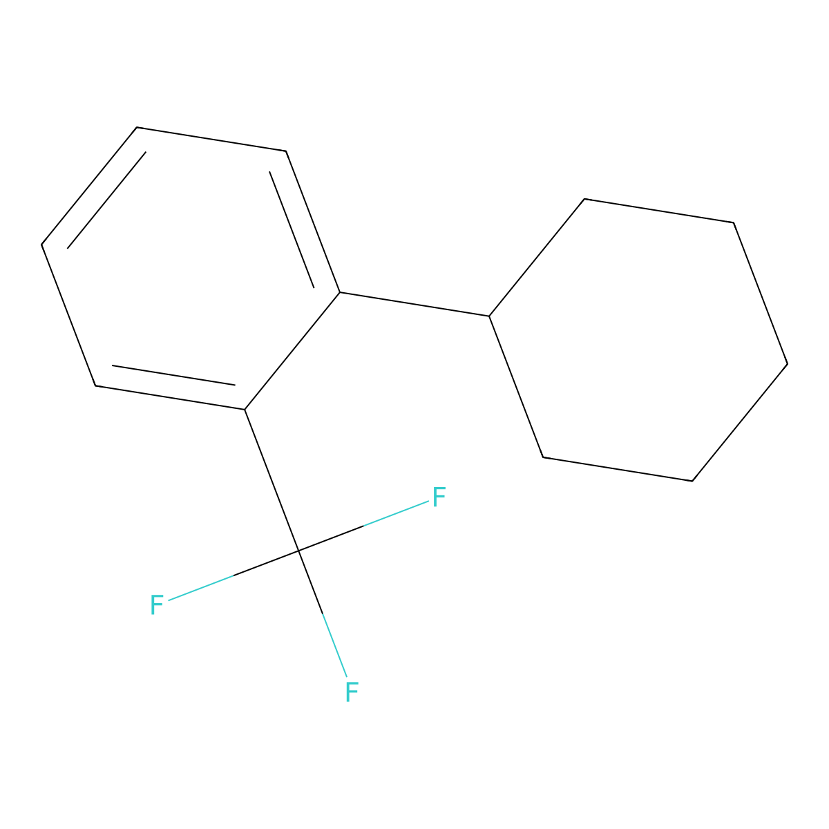 1-Cyclohexyl-2-(trifluoromethyl)benzene molecular structure, CAS 13376-27-7