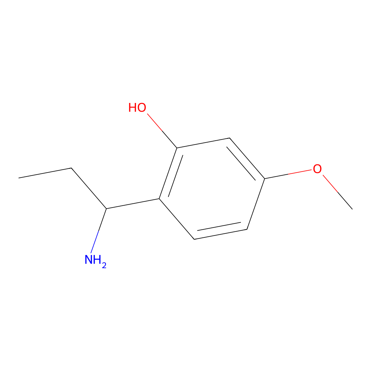 2-(1-Aminopropyl)-5-methoxyphenol molecular structure, CAS 1337603-66-3