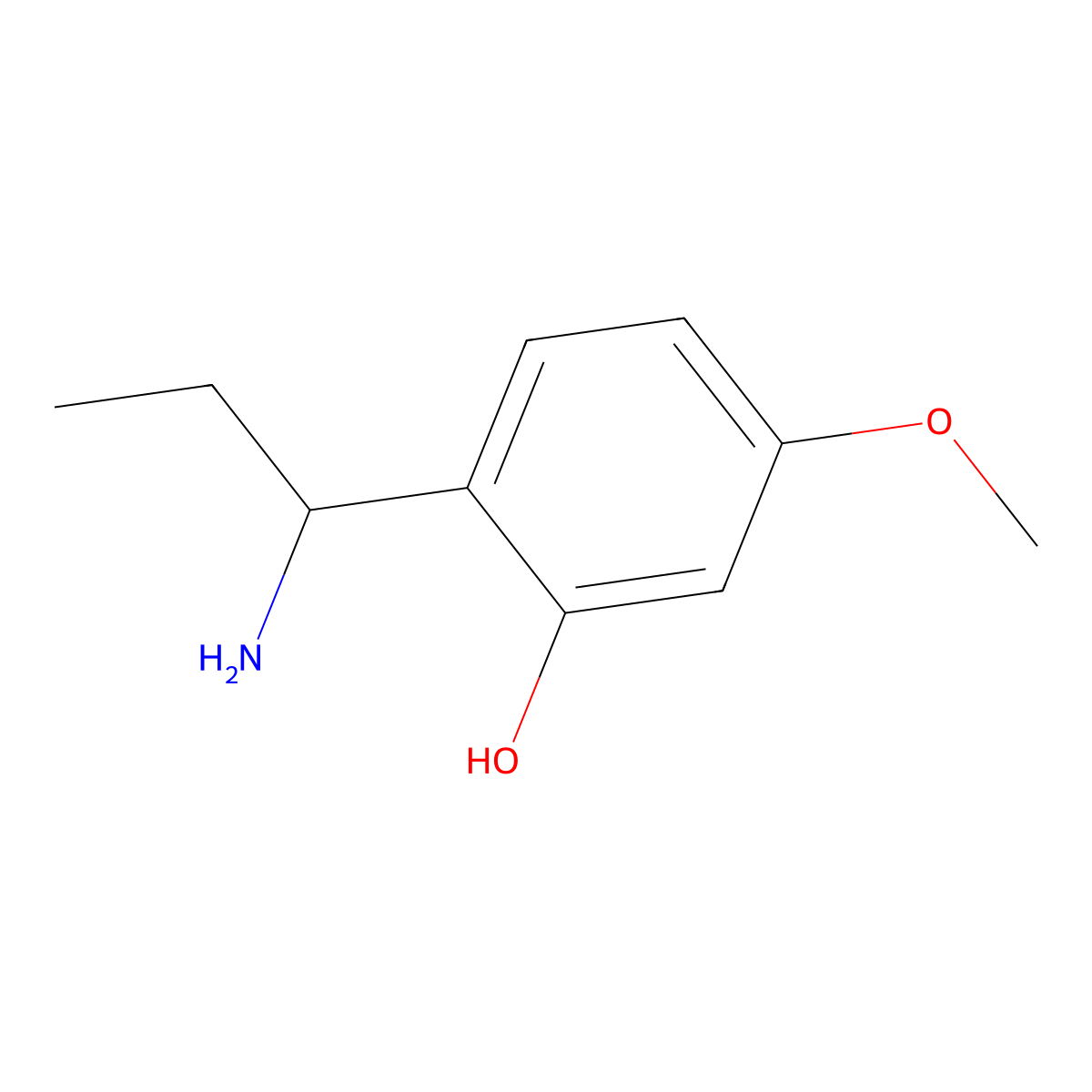 2-(1-Aminopropyl)-5-methoxyphenol molecular structure, CAS 1337603-66-3
