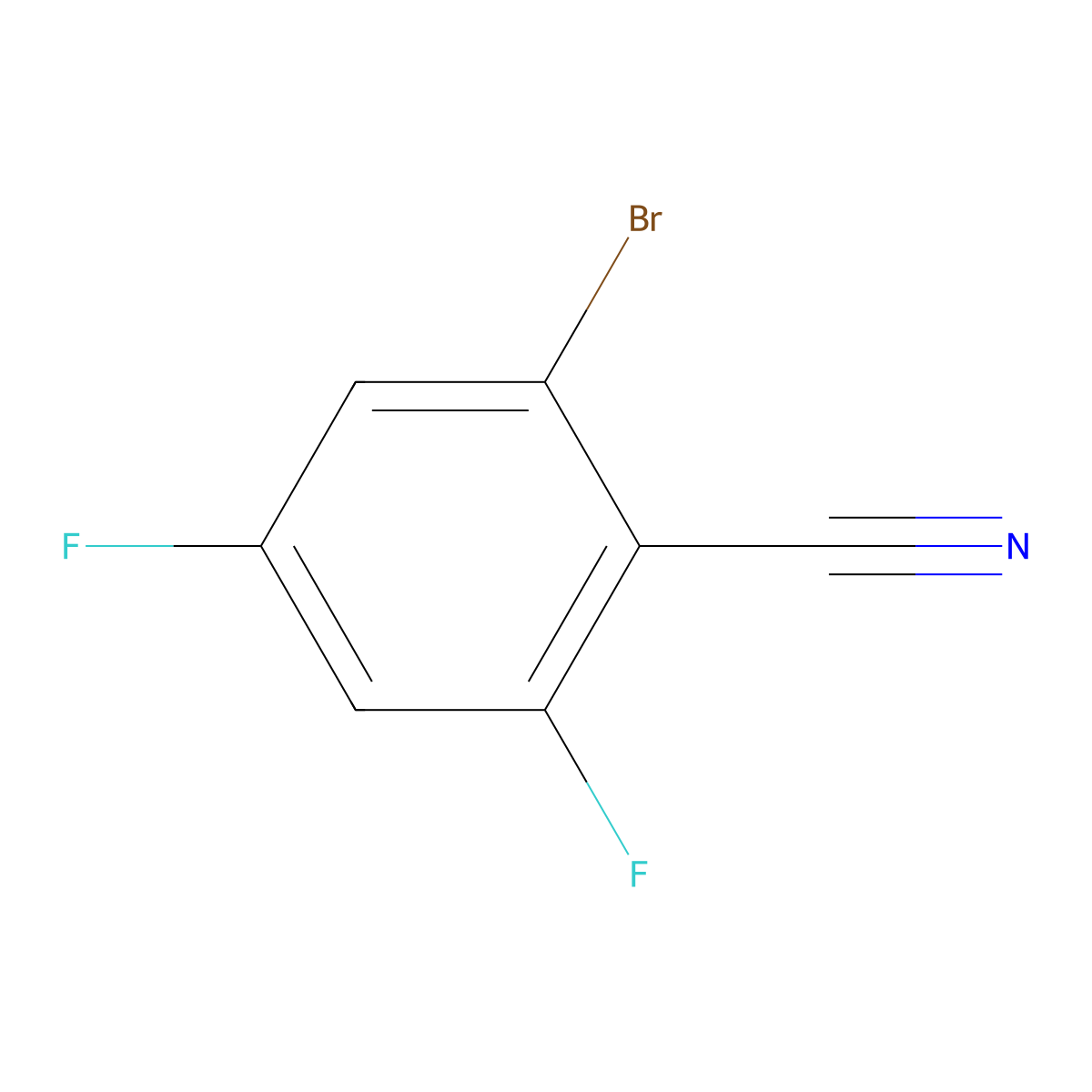 2-Bromo-4,6-difluorobenzonitrile molecular structure, CAS 1337606-50-4