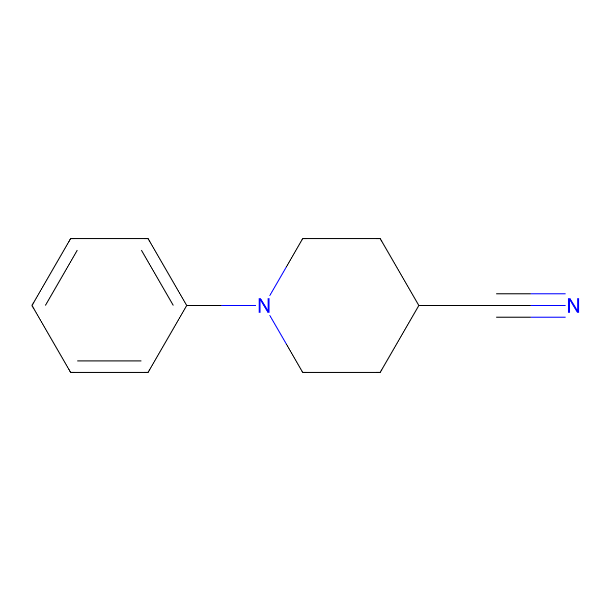 1-Phenylpiperidine-4-carbonitrile molecular structure, CAS 1337606-81-1