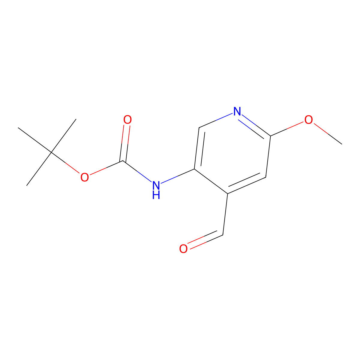 tert-butyl N-(4-formyl-6-methoxypyridin-3-yl)carbamate molecular structure, CAS 1337606-95-7