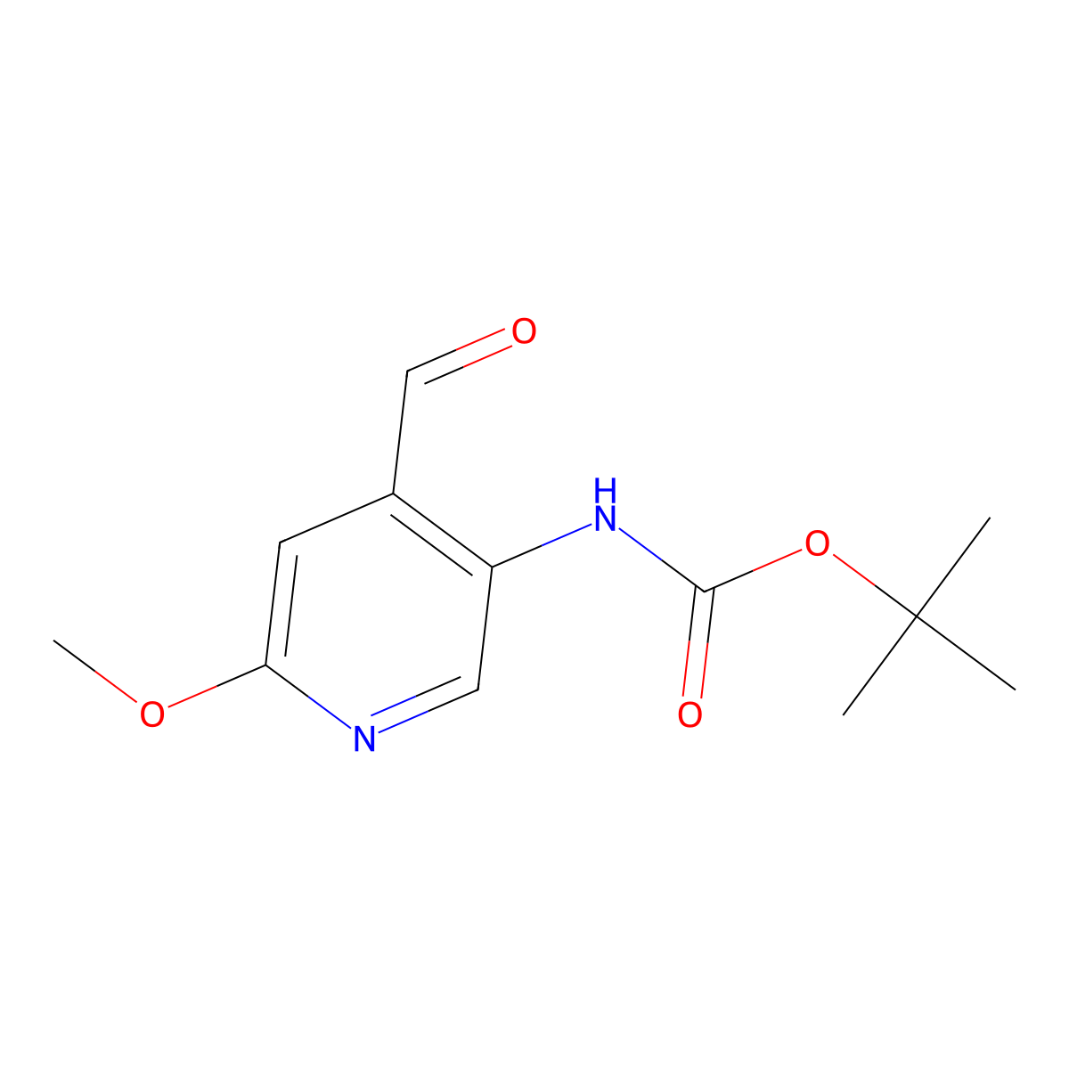 tert-butyl N-(4-formyl-6-methoxypyridin-3-yl)carbamate molecular structure, CAS 1337606-95-7