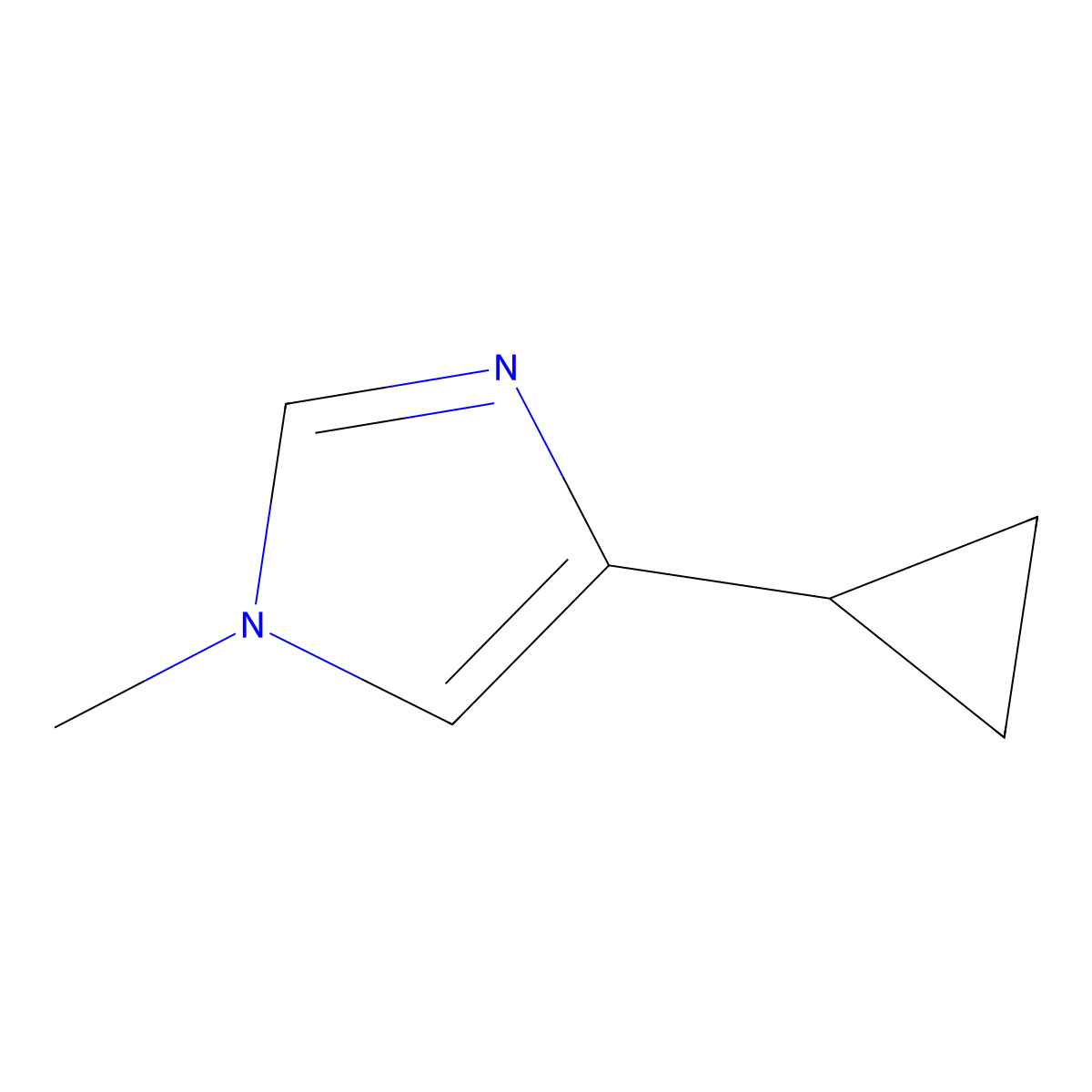 1-Methyl-4-cyclopropyl-1H-imidazole molecular structure, CAS 1337606-96-8