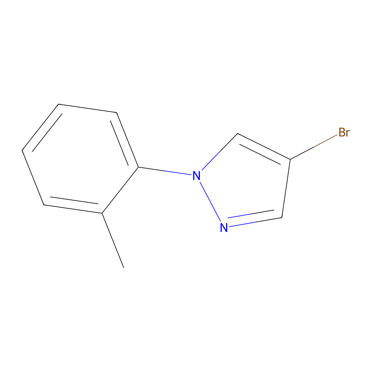 4-bromo-1-(2-methylphenyl)-1H-pyrazole molecular structure, CAS 1337607-03-0