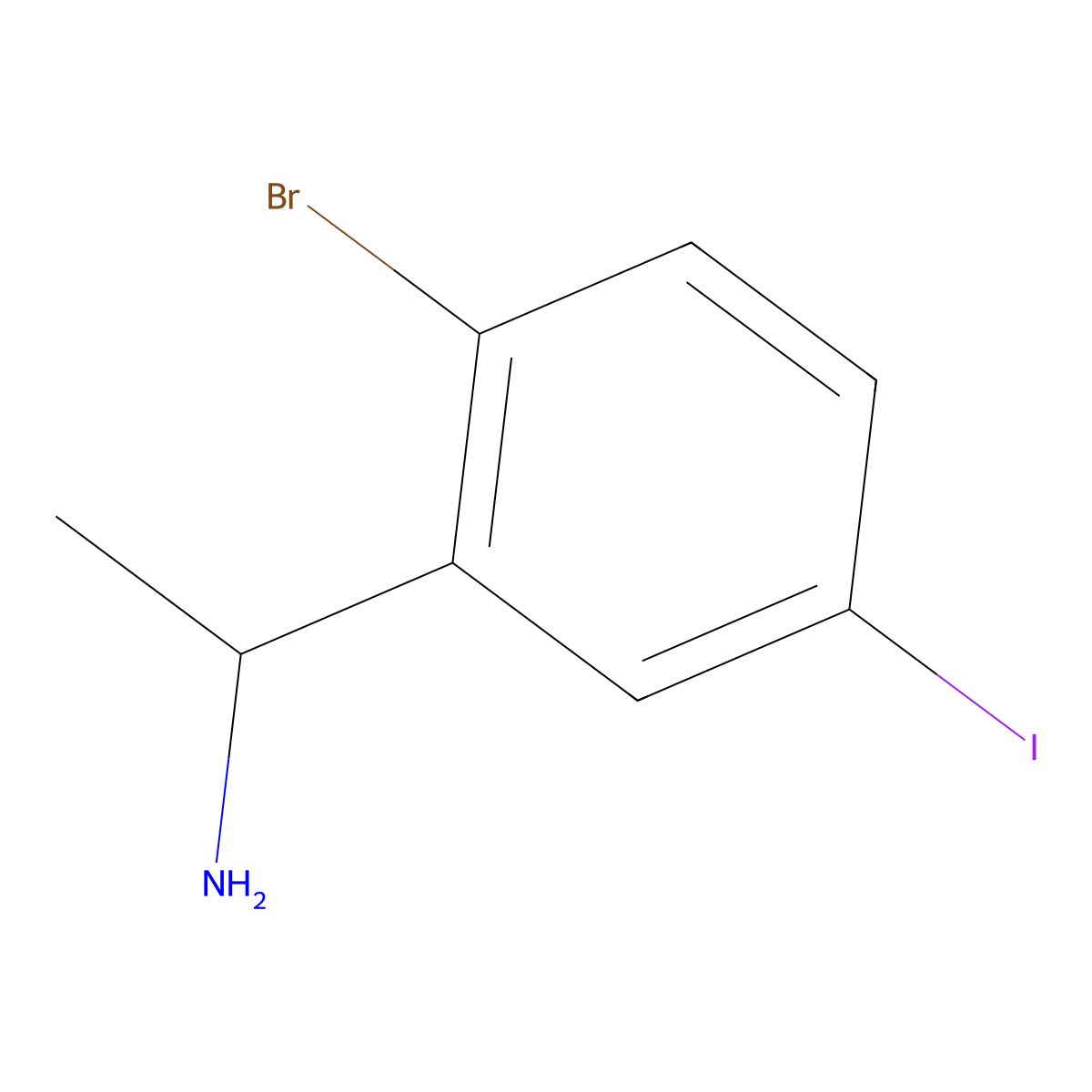1-(2-Bromo-5-iodophenyl)ethan-1-amine molecular structure, CAS 1337608-60-2