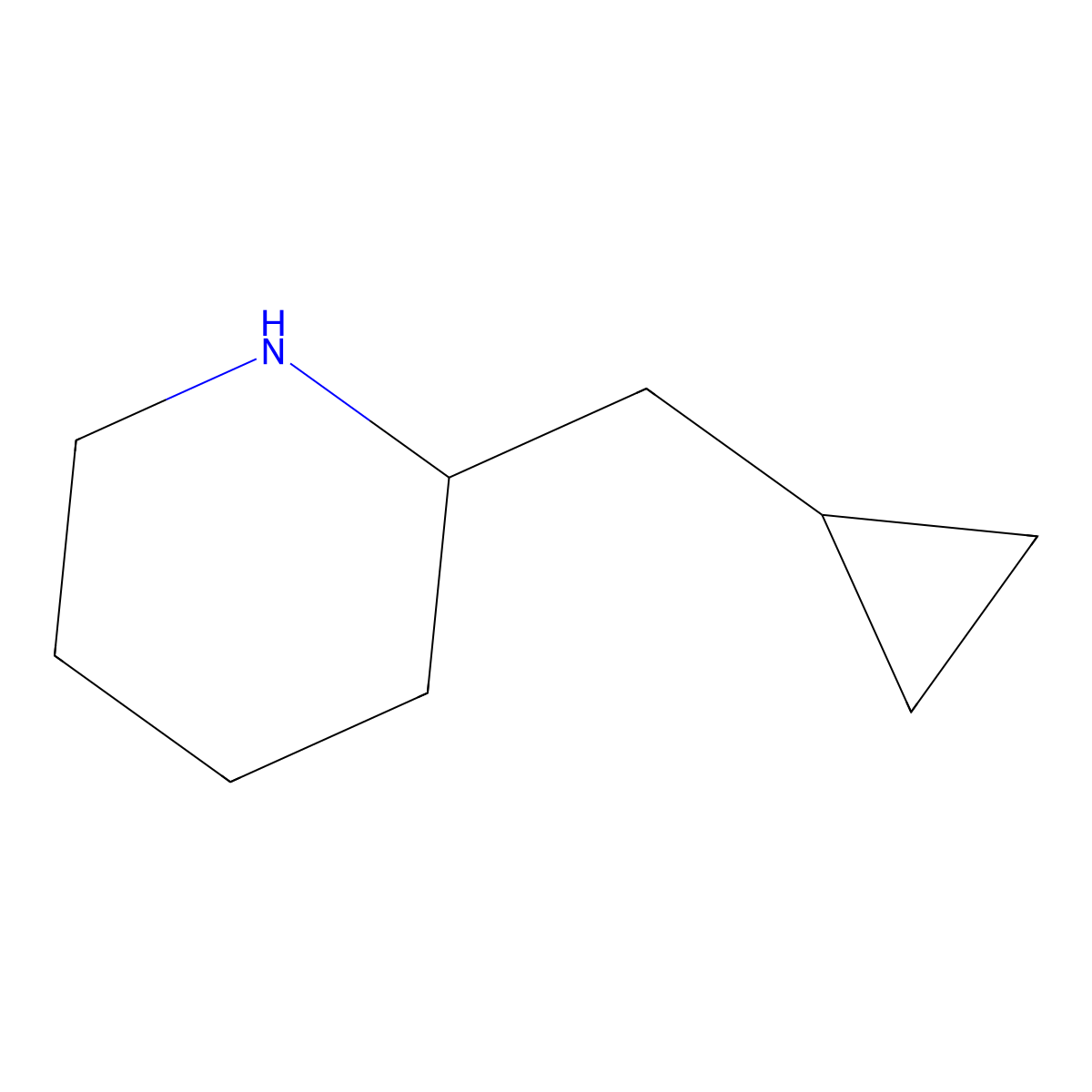 2-(Cyclopropylmethyl)piperidine molecular structure, CAS 1337609-32-1