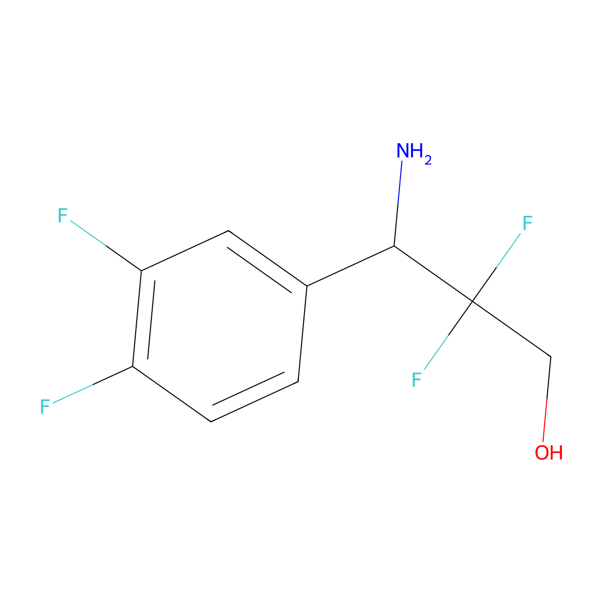 3-Amino-3-(3,4-difluorophenyl)-2,2-difluoropropan-1-OL molecular structure, CAS 1337613-28-1