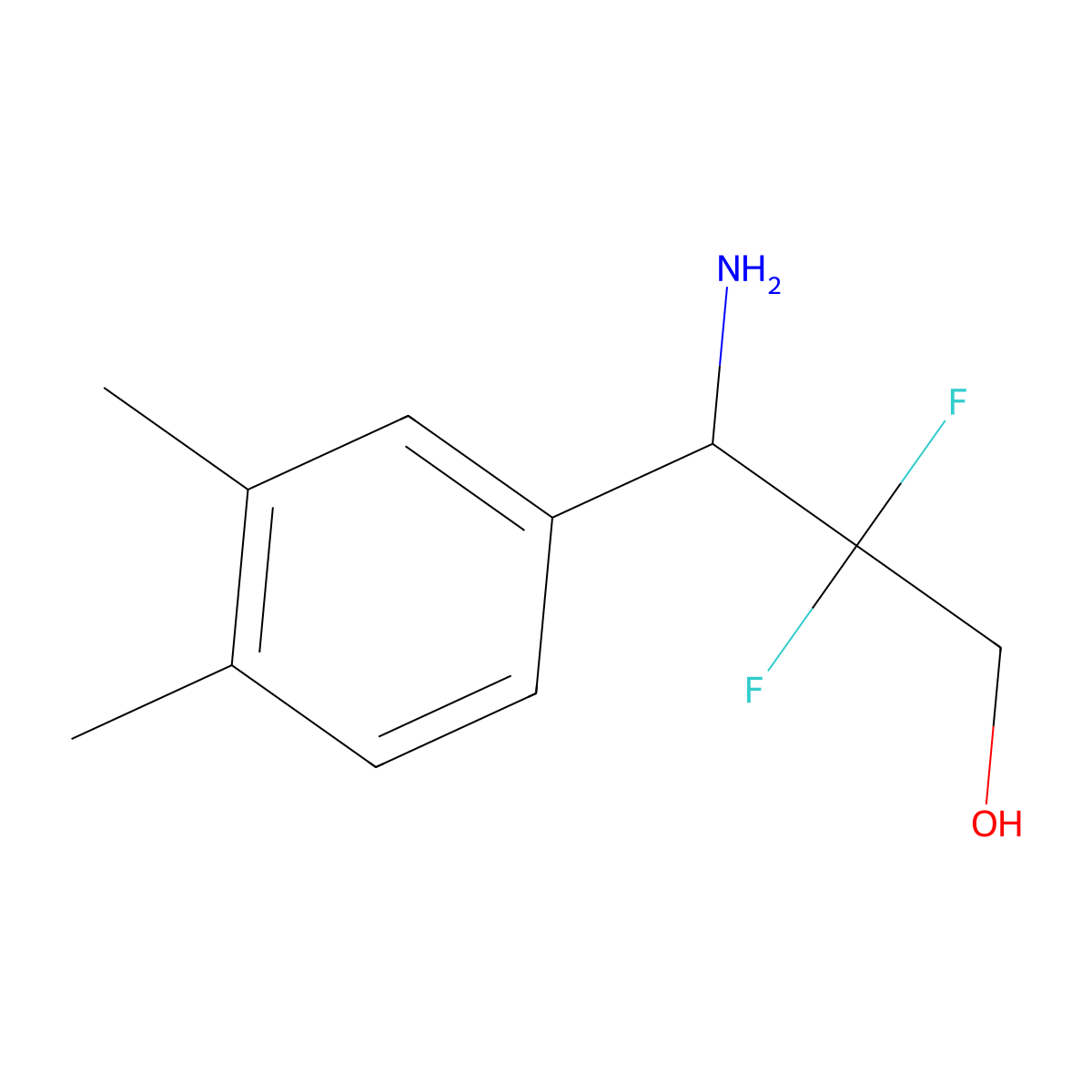 3-Amino-3-(3,4-dimethylphenyl)-2,2-difluoropropan-1-OL molecular structure, CAS 1337613-42-9