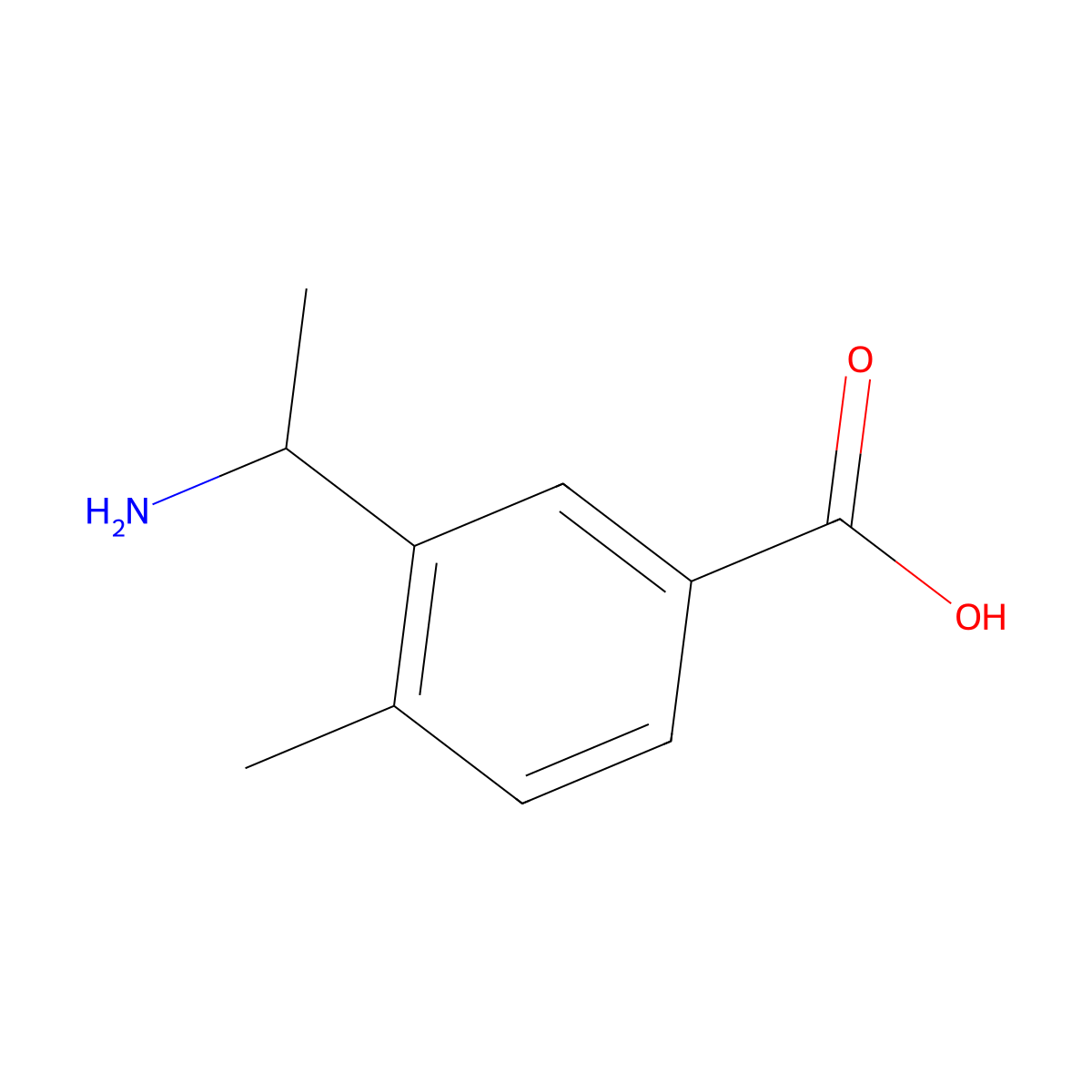 3-(1-Aminoethyl)-4-methylbenzoic acid molecular structure, CAS 1337617-87-4