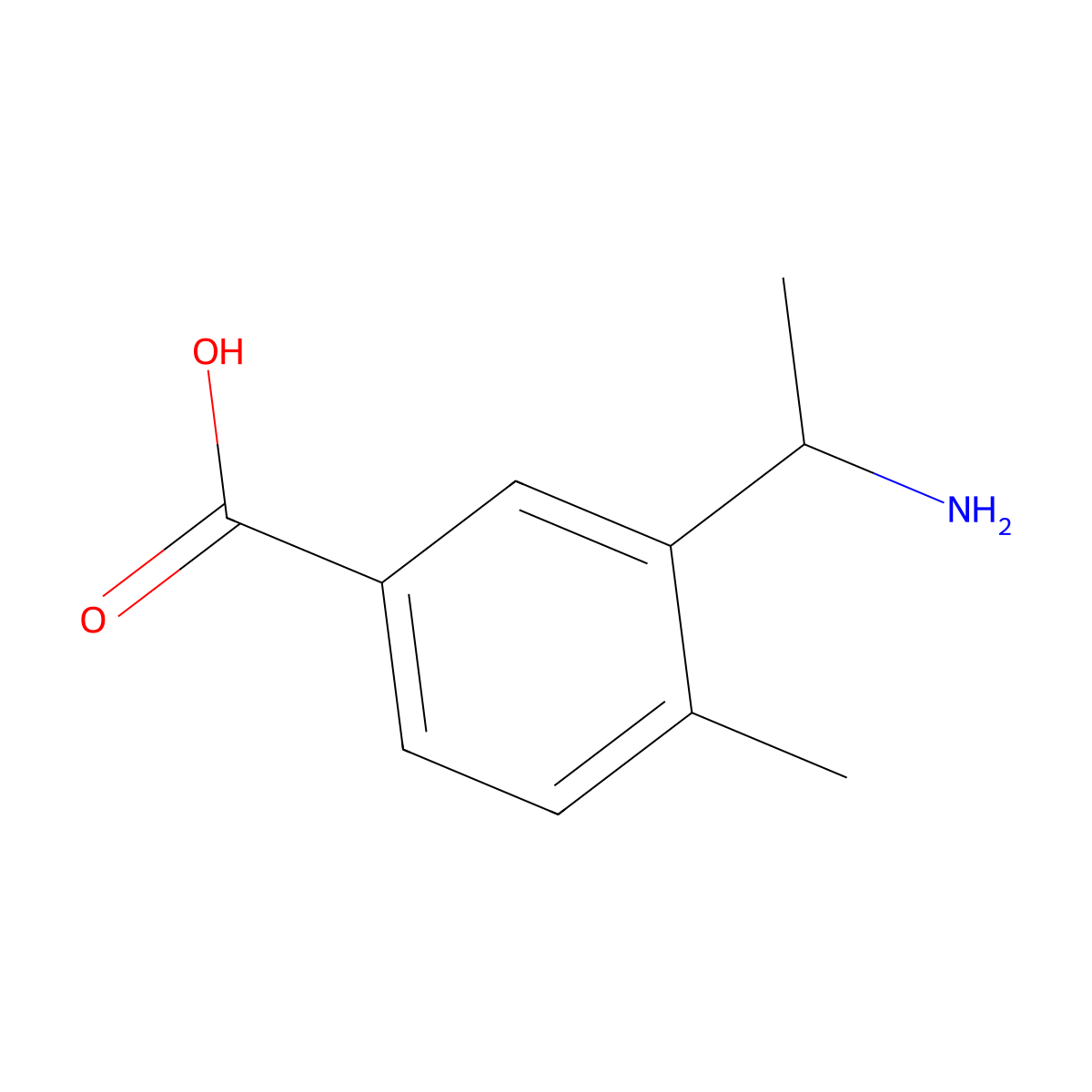 3-(1-Aminoethyl)-4-methylbenzoic acid molecular structure, CAS 1337617-87-4