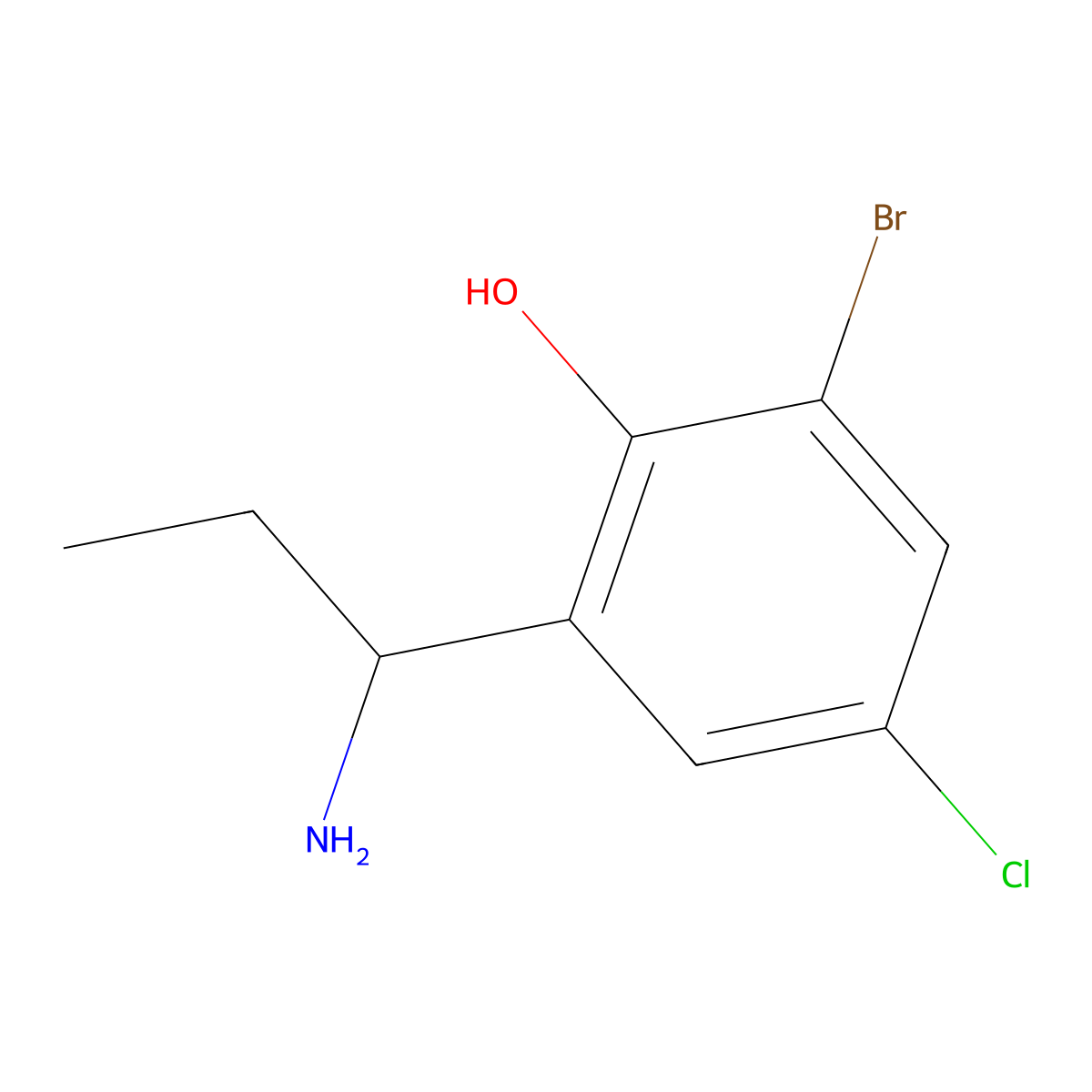 2-(1-Aminopropyl)-6-bromo-4-chlorophenol molecular structure, CAS 1337618-34-4