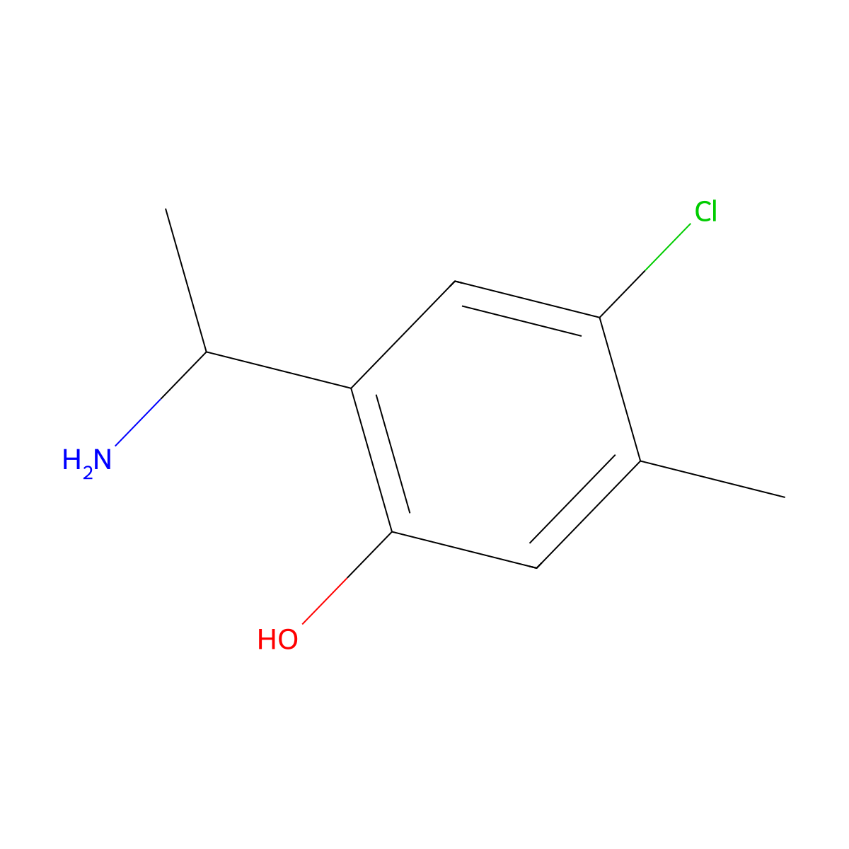 2-(1-Aminoethyl)-4-chloro-5-methylphenol molecular structure, CAS 1337618-55-9
