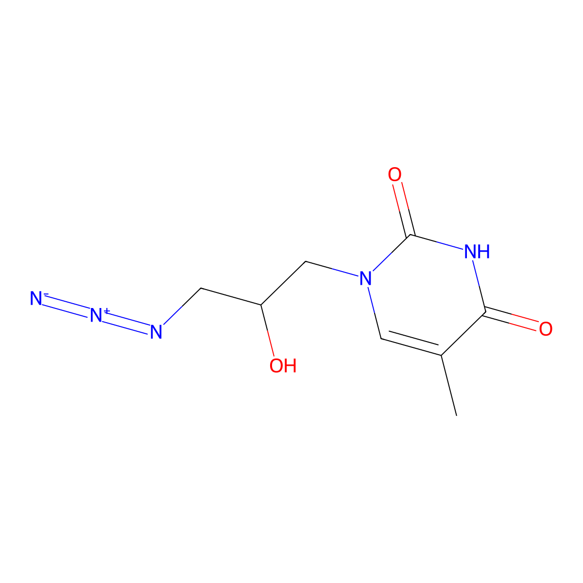 1-(3-Azido-2-hydroxypropyl)-5-methyl-2,4(1H,3H)-pyrimidinedione molecular structure, CAS 133762-80-8