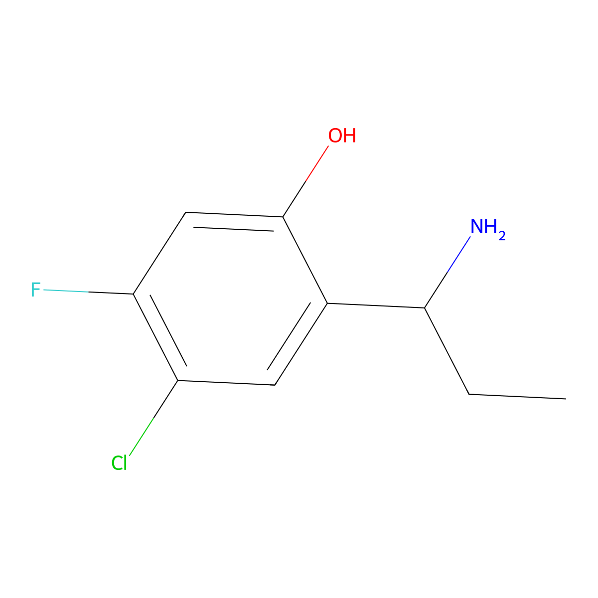 2-(1-Aminopropyl)-4-chloro-5-fluorophenol molecular structure, CAS 1337621-50-7