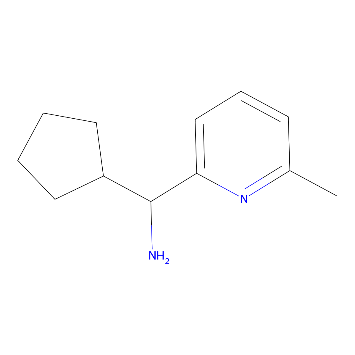 Cyclopentyl(6-methylpyridin-2-yl)methanamine molecular structure, CAS 1337625-07-6