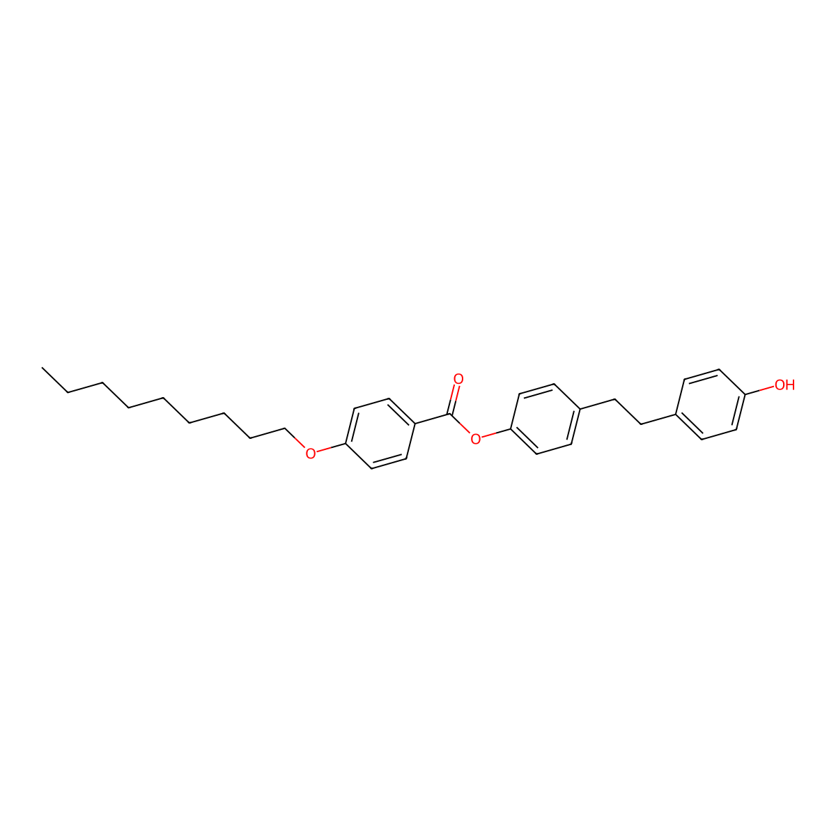 4-(4-Hydroxyphenethyl)phenyl 4-(nonyloxy)benzenecarboxylate molecular structure, CAS 133763-67-4