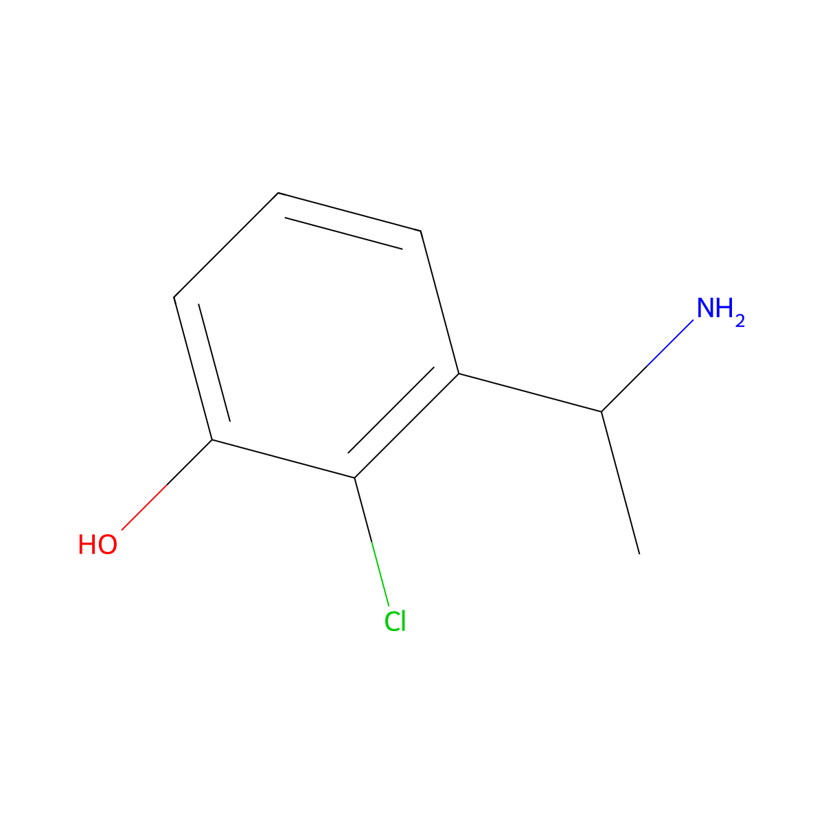 3-(1-Aminoethyl)-2-chlorophenol molecular structure, CAS 1337630-27-9