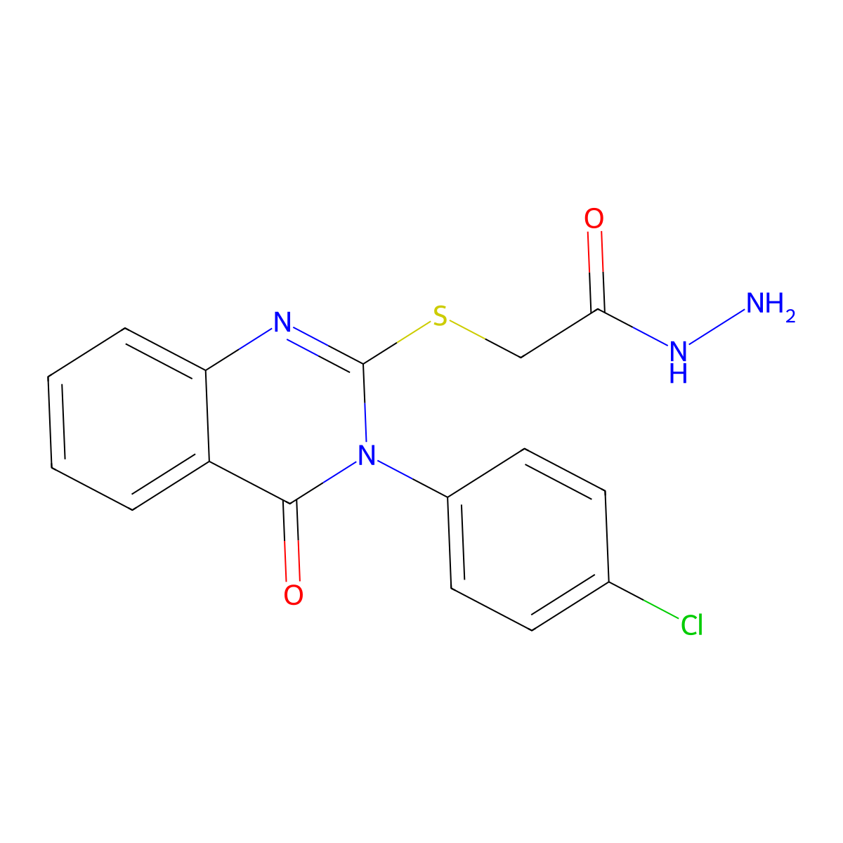 2-{[3-(4-Chlorophenyl)-4-oxo-3,4-dihydroquinazolin-2-yl]sulfanyl}acetohydrazide molecular structure, CAS 133764-45-1