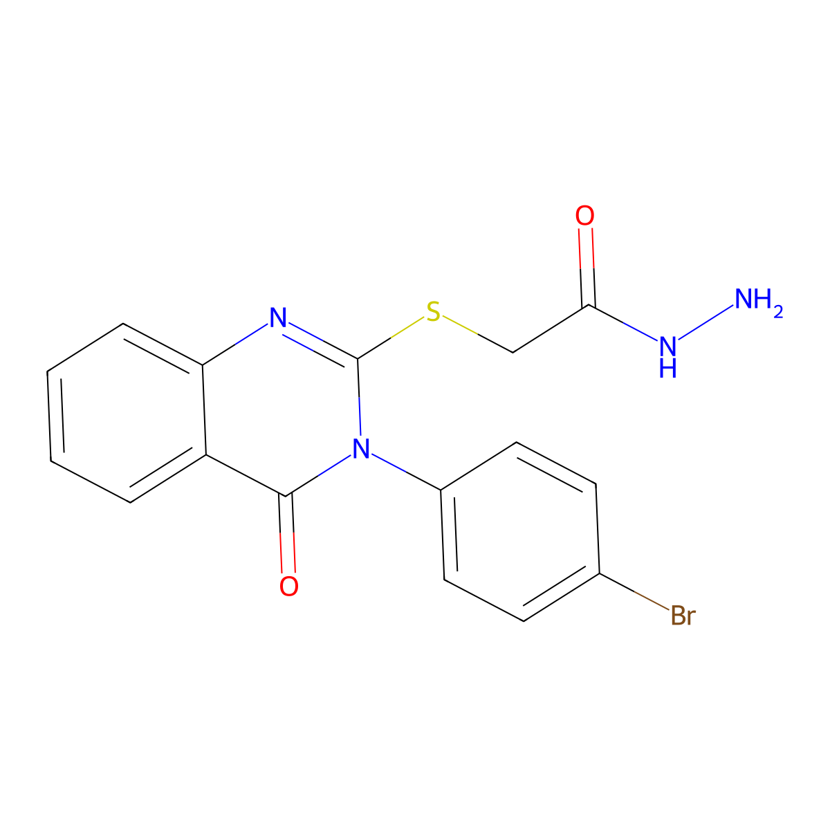 2-{[3-(4-Bromophenyl)-4-oxo-3,4-dihydroquinazolin-2-yl]sulfanyl}acetohydrazide molecular structure, CAS 133764-46-2