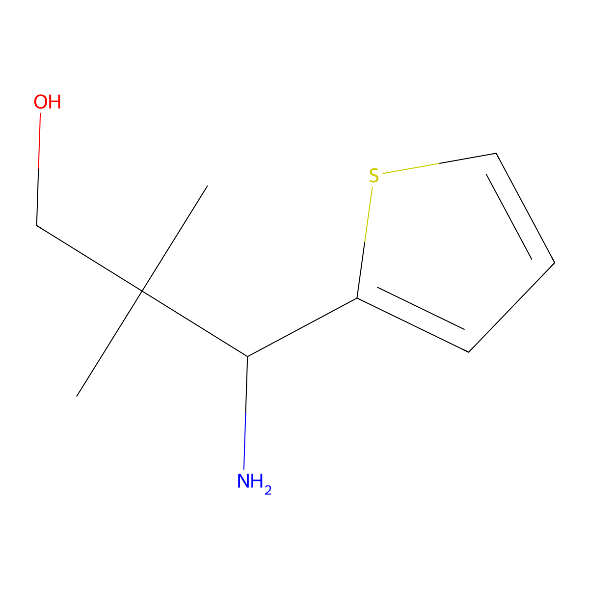 3-Amino-2,2-dimethyl-3-(thiophen-2-yl)propan-1-ol molecular structure, CAS 1337640-20-6