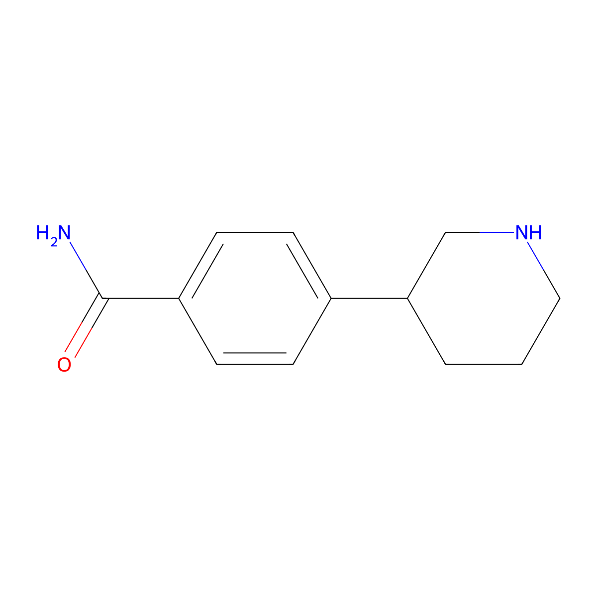 4-(Piperidin-3-yl)benzamide molecular structure, CAS 1337644-09-3
