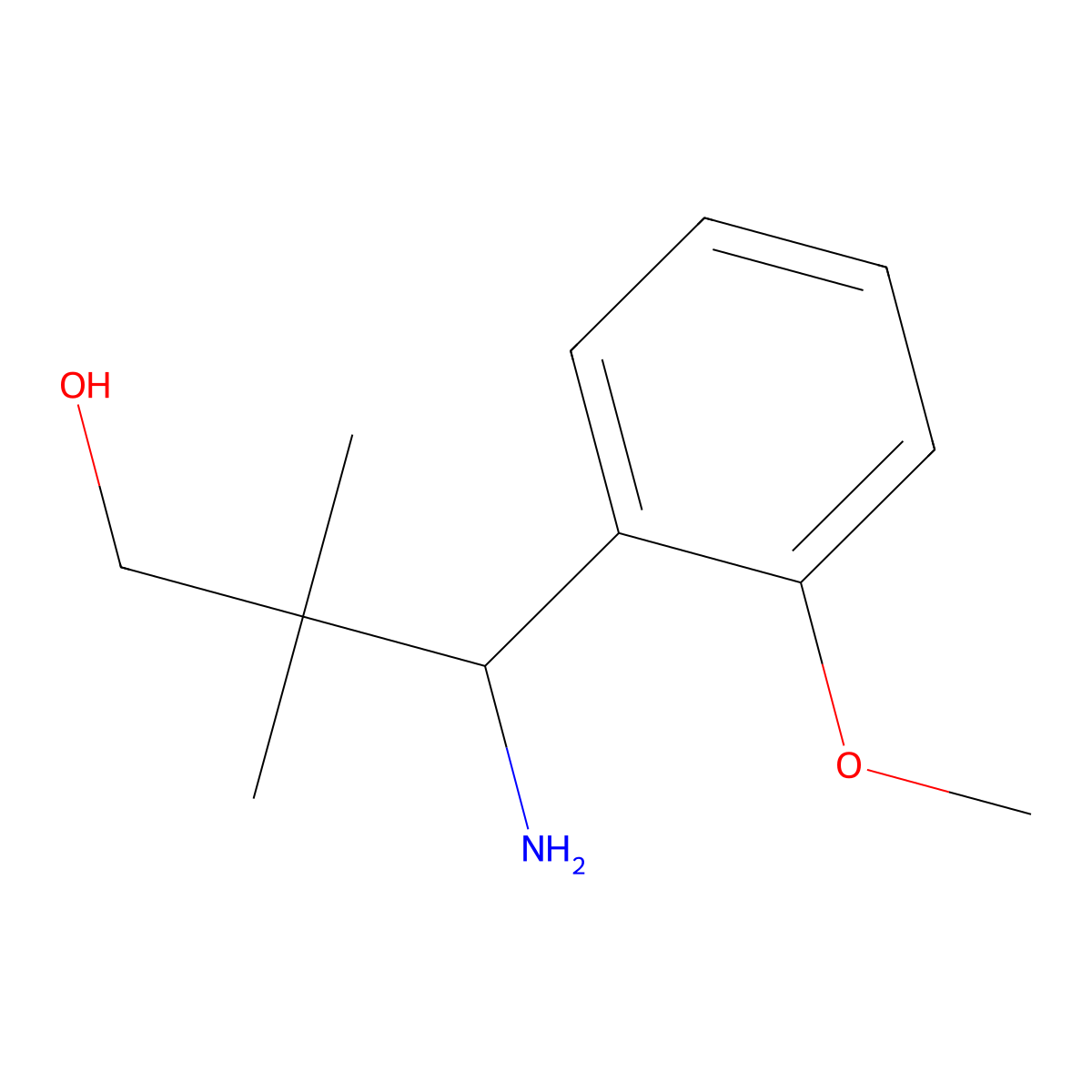 3-Amino-3-(2-methoxyphenyl)-2,2-dimethyl-1-propanol molecular structure, CAS 1337653-34-5