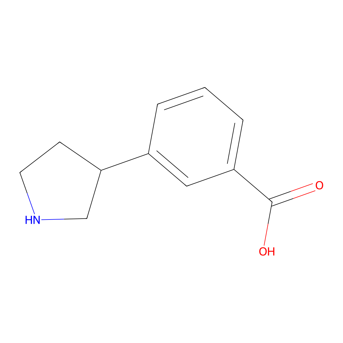 3-(Pyrrolidin-3-yl)benzoic acid molecular structure, CAS 1337660-69-1