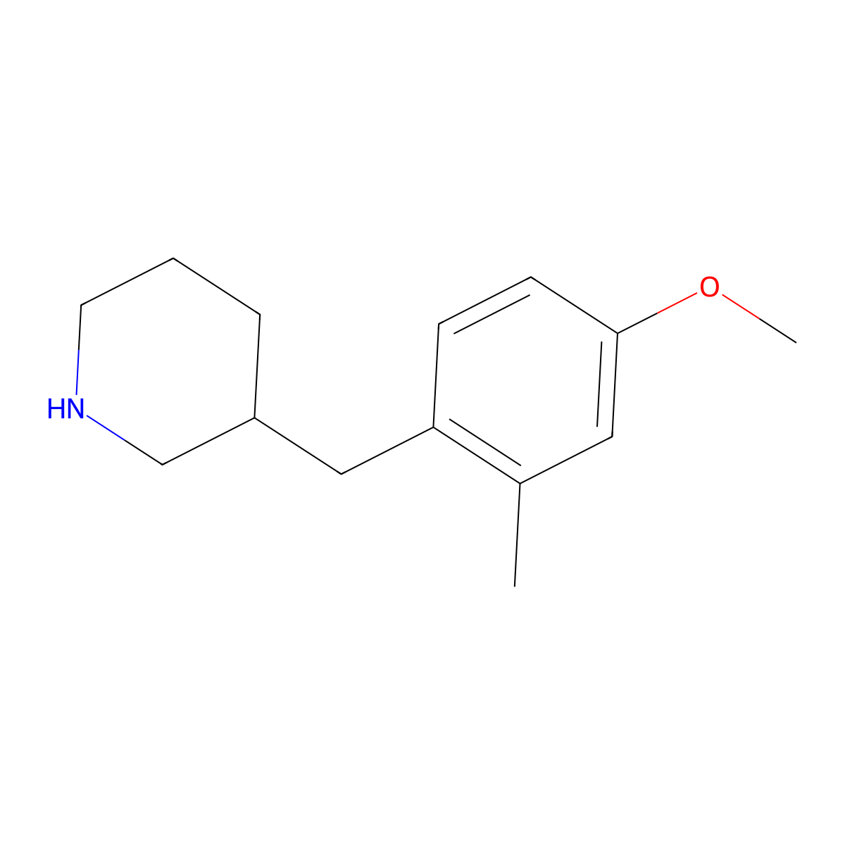 3-(4-Methoxy-2-methylbenzyl)piperidine molecular structure, CAS 1337662-14-2