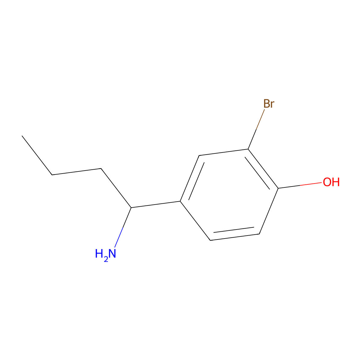 4-(1-Aminobutyl)-2-bromophenol molecular structure, CAS 1337666-74-6