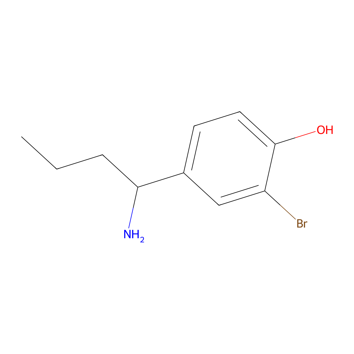 4-(1-Aminobutyl)-2-bromophenol molecular structure, CAS 1337666-74-6