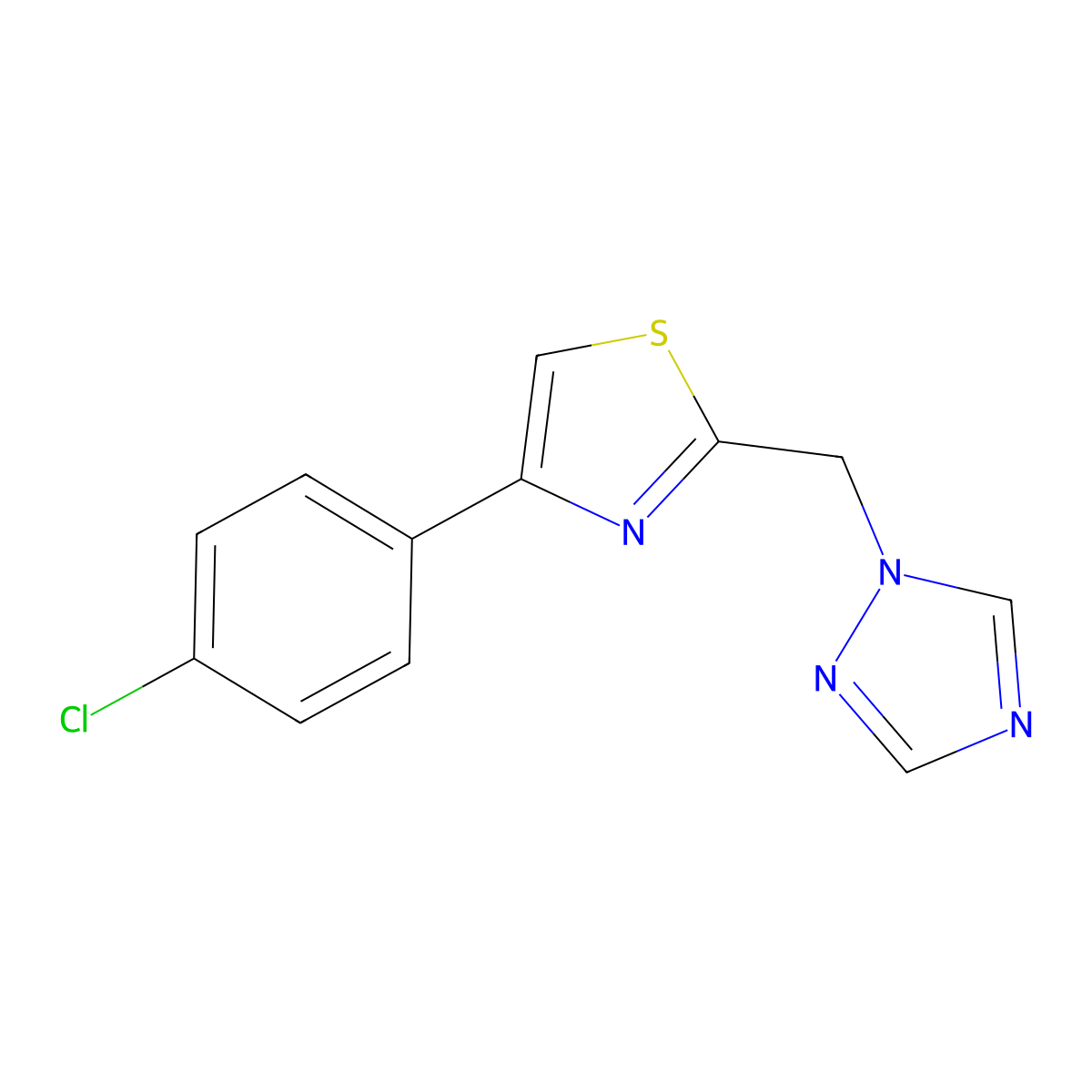 1-{[4-(4-chlorophenyl)-1,3-thiazol-2-yl]methyl}-1H-1,2,4-triazole molecular structure, CAS 133767-51-8