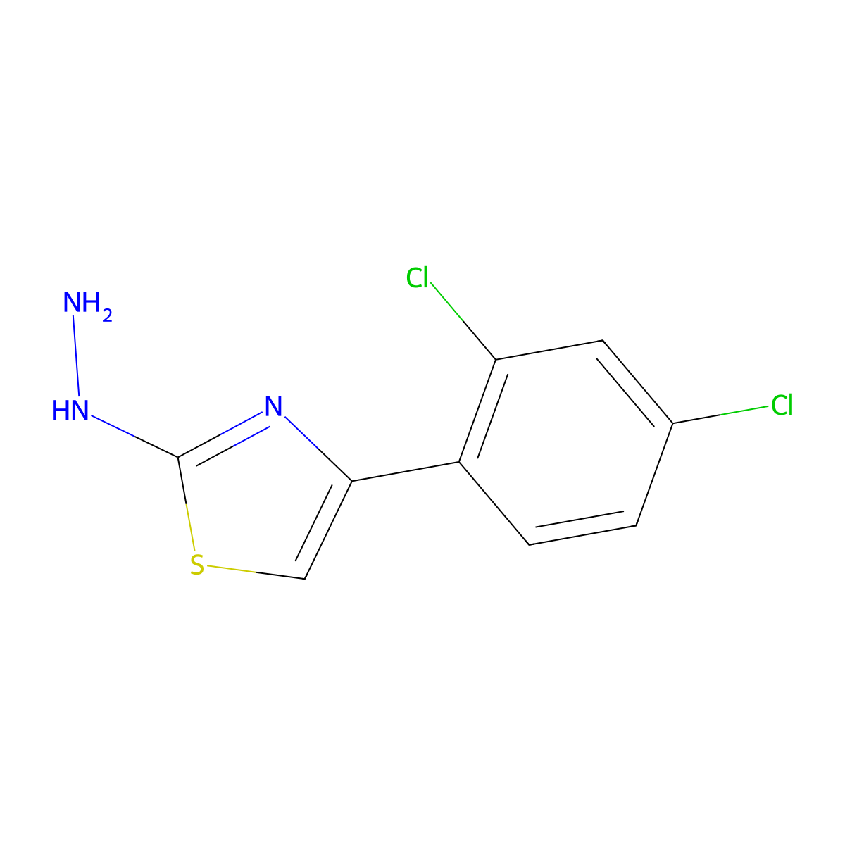 4-(2,4-Dichlorophenyl)-2-hydrazinylthiazole molecular structure, CAS 133767-88-1