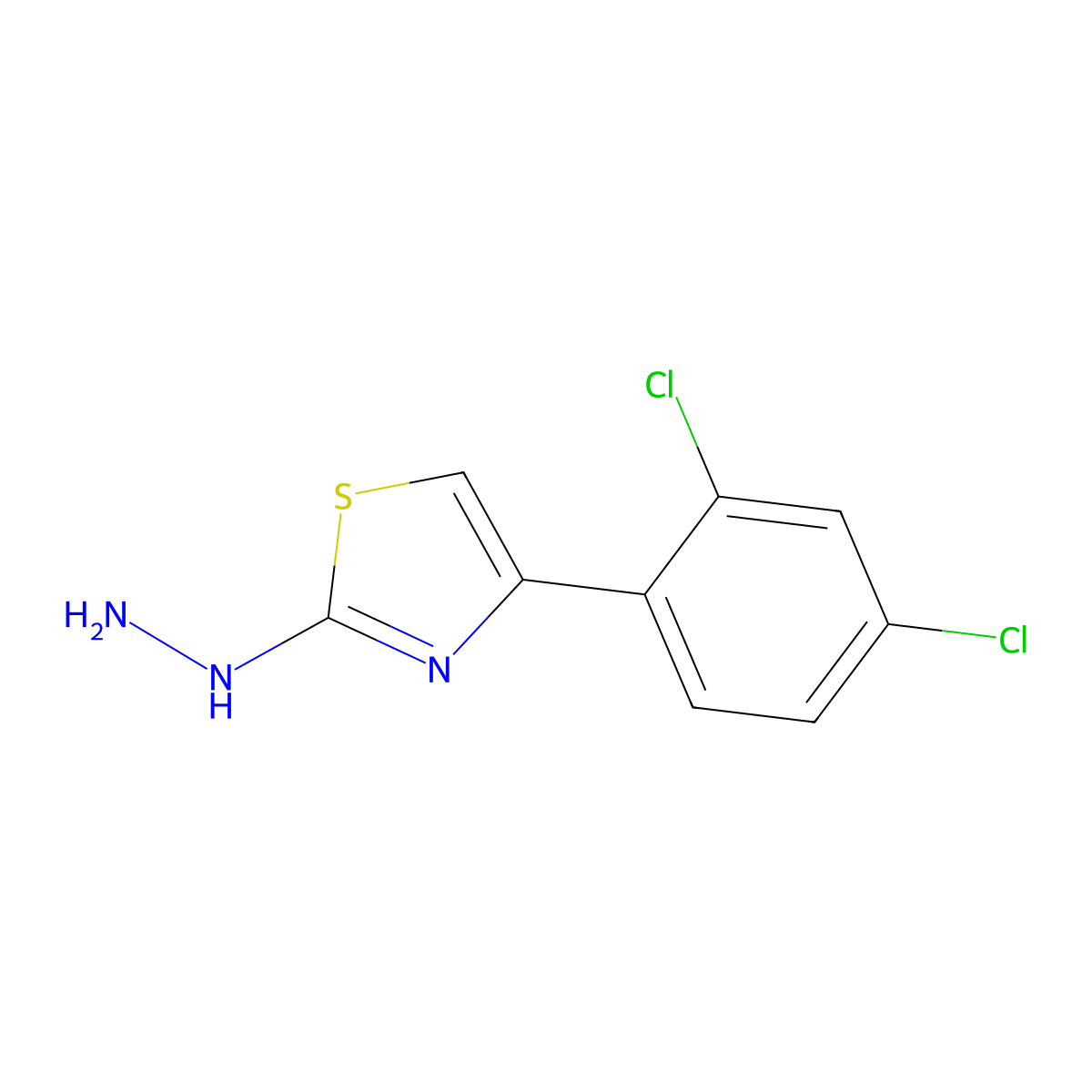 4-(2,4-Dichlorophenyl)-2-hydrazinylthiazole molecular structure, CAS 133767-88-1