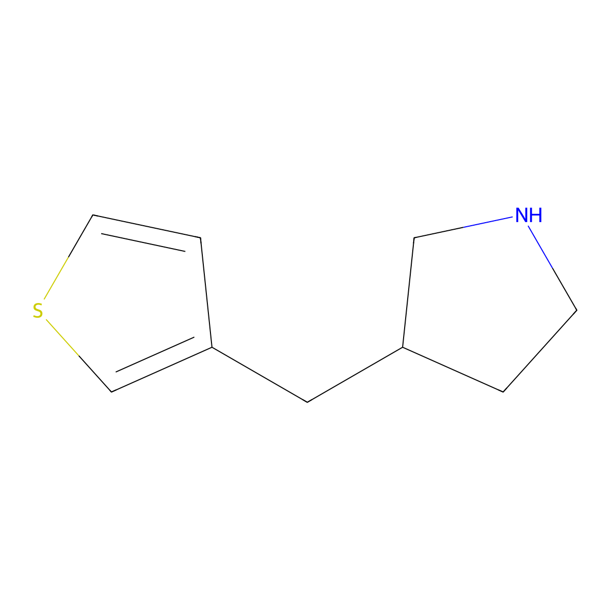 3-[(Thiophen-3-yl)methyl]pyrrolidine molecular structure, CAS 1337677-74-3