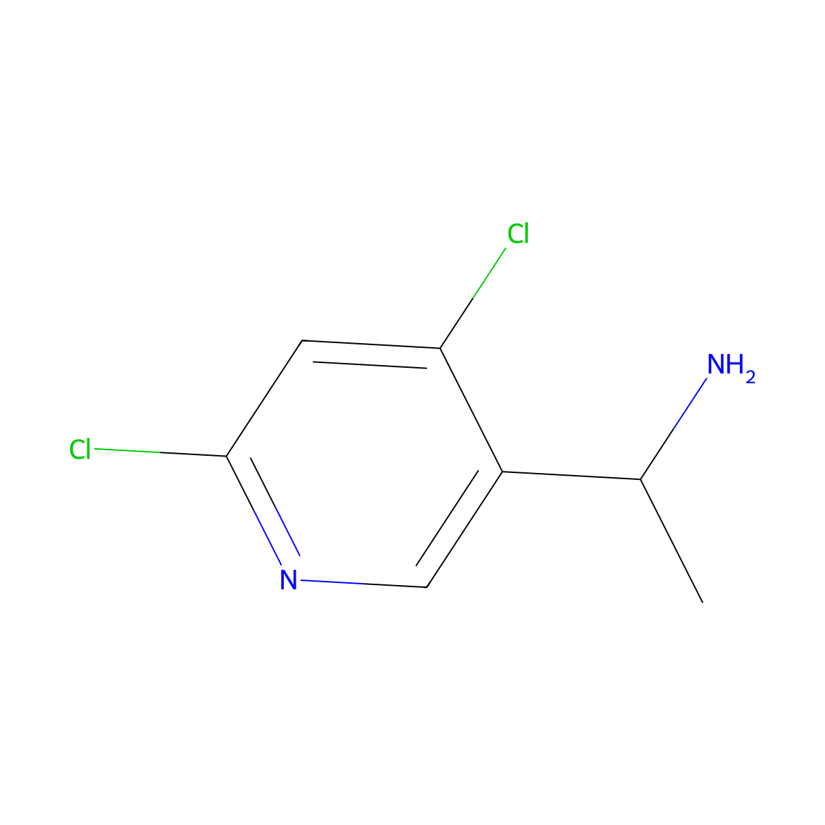 1-(4,6-Dichloropyridin-3-yl)ethan-1-amine molecular structure, CAS 1337684-54-4