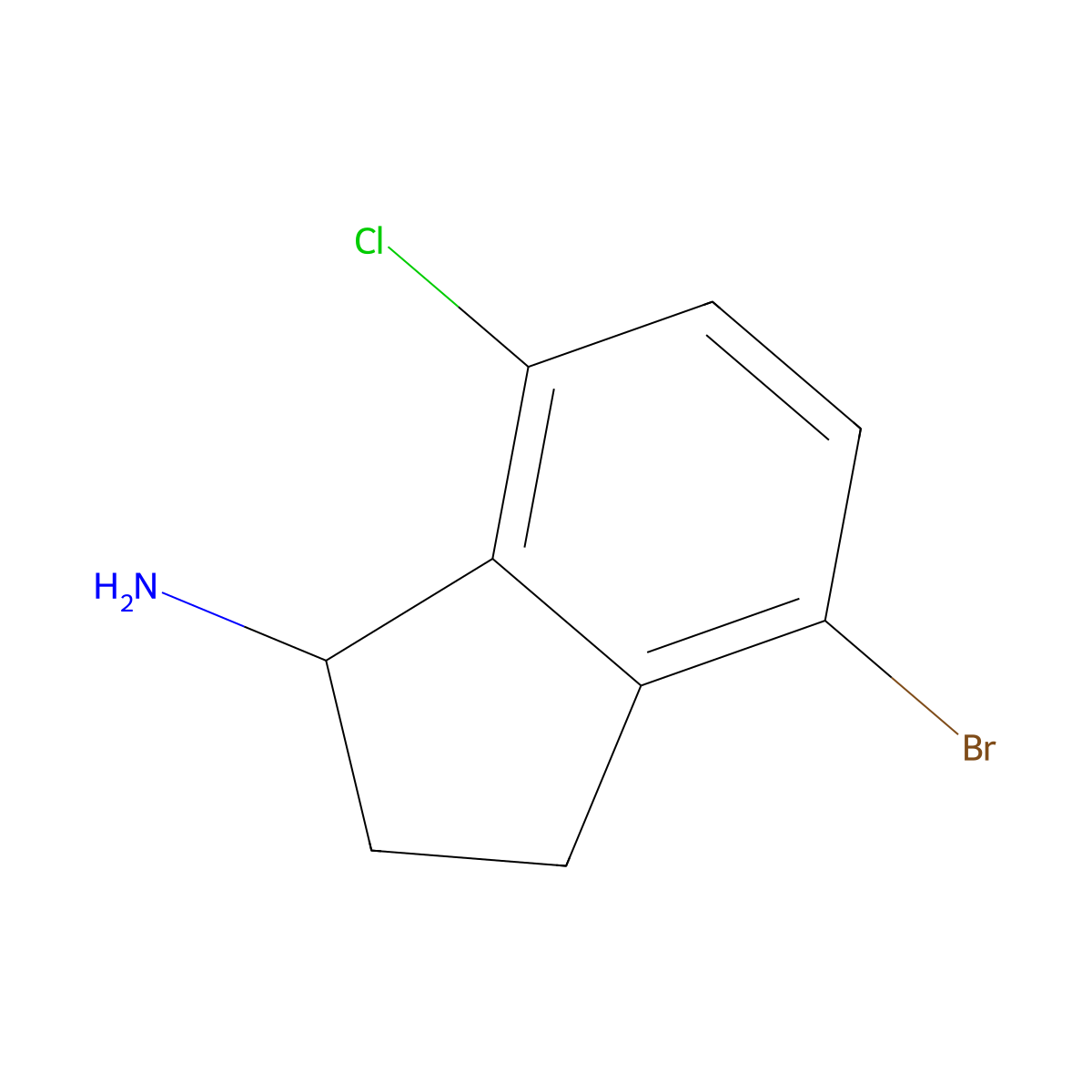 1-Amino-4-bromo-7-chloroindane molecular structure, CAS 1337689-99-2