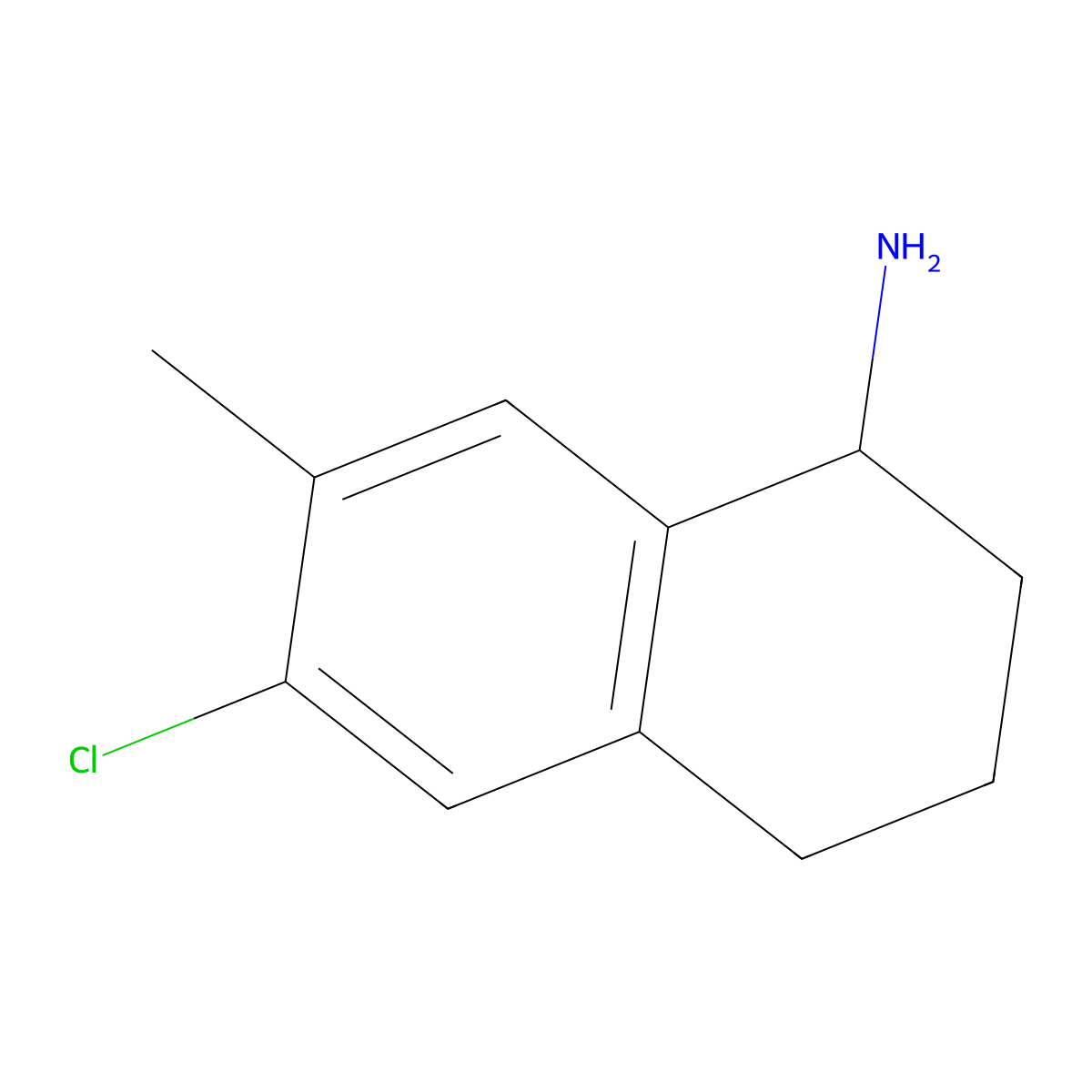 6-Chloro-7-methyl-1,2,3,4-tetrahydronaphthalen-1-amine molecular structure, CAS 1337695-79-0