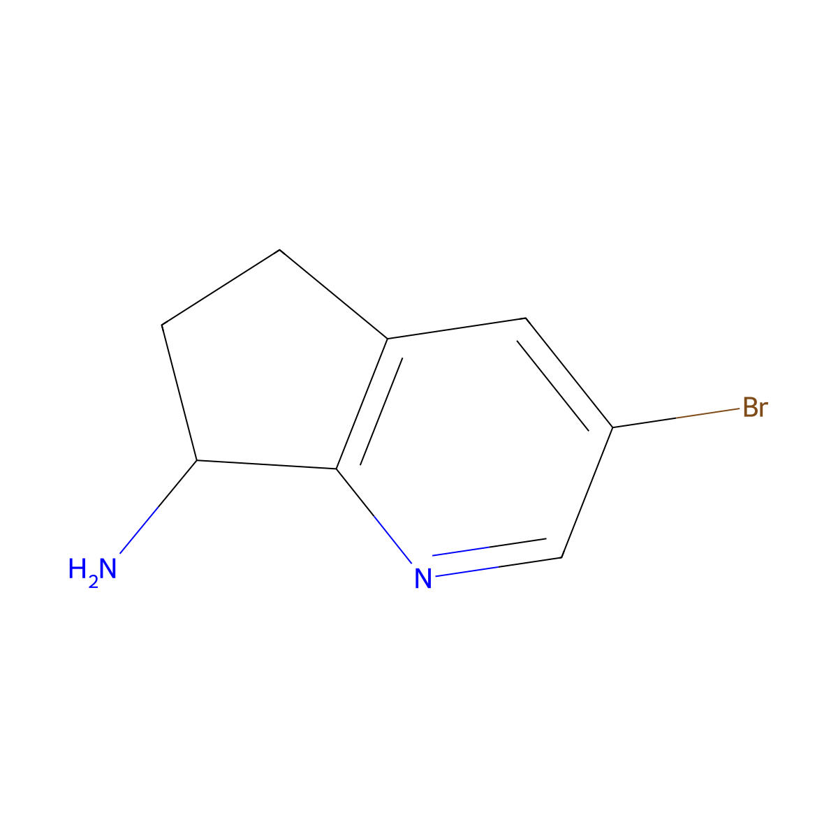 3-Bromo-6,7-dihydro-5H-cyclopenta[B]pyridin-7-amine molecular structure, CAS 1337696-78-2