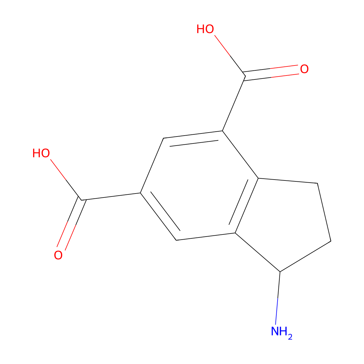 1-amino-2,3-dihydro-1H-indene-4,6-dicarboxylic acid molecular structure, CAS 1337697-43-4