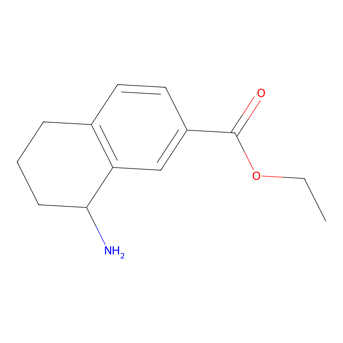 Ethyl 8-amino-5,6,7,8-tetrahydronaphthalene-2-carboxylate molecular structure, CAS 1337699-23-6