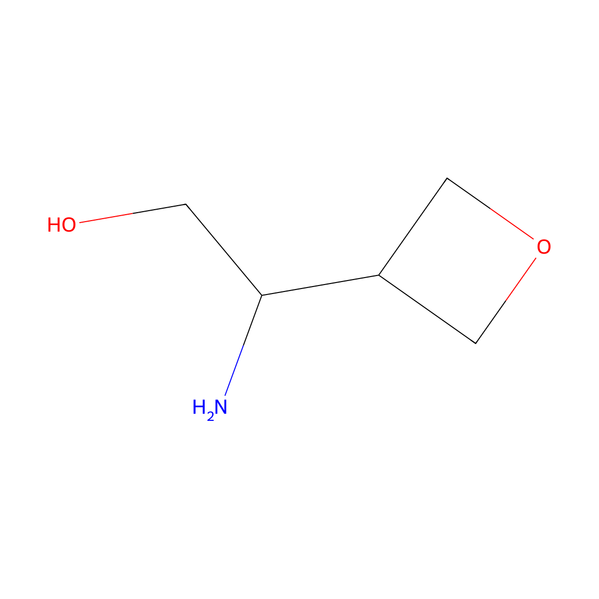 2-Amino-2-(oxetan-3-yl)ethan-1-ol molecular structure, CAS 1337700-16-9