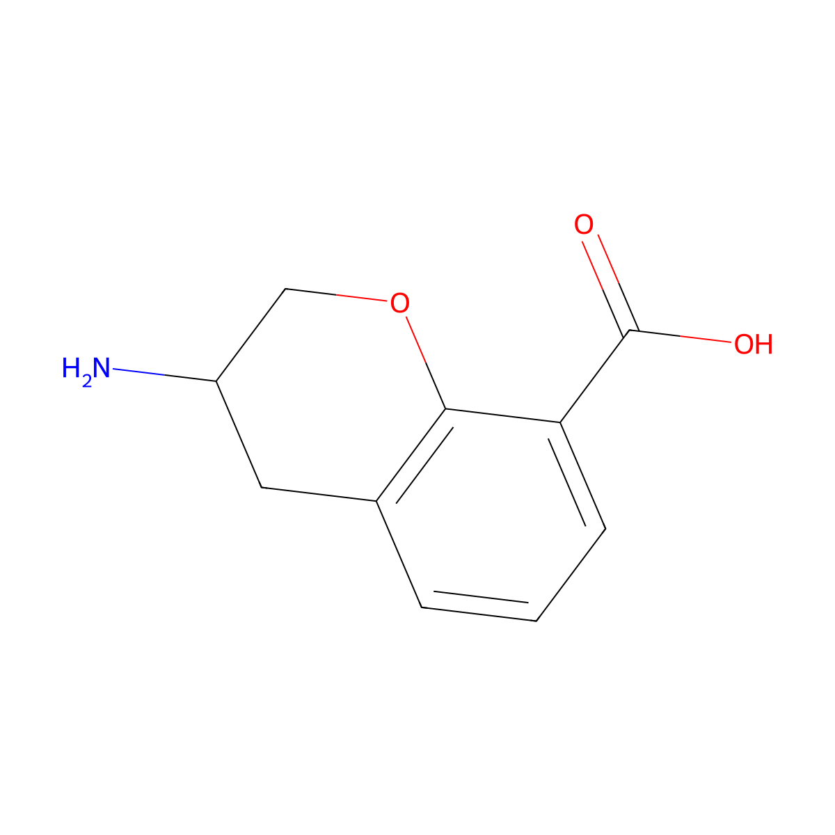 3-Amino-3,4-dihydro-2H-1-benzopyran-8-carboxylic acid molecular structure, CAS 1337701-53-7