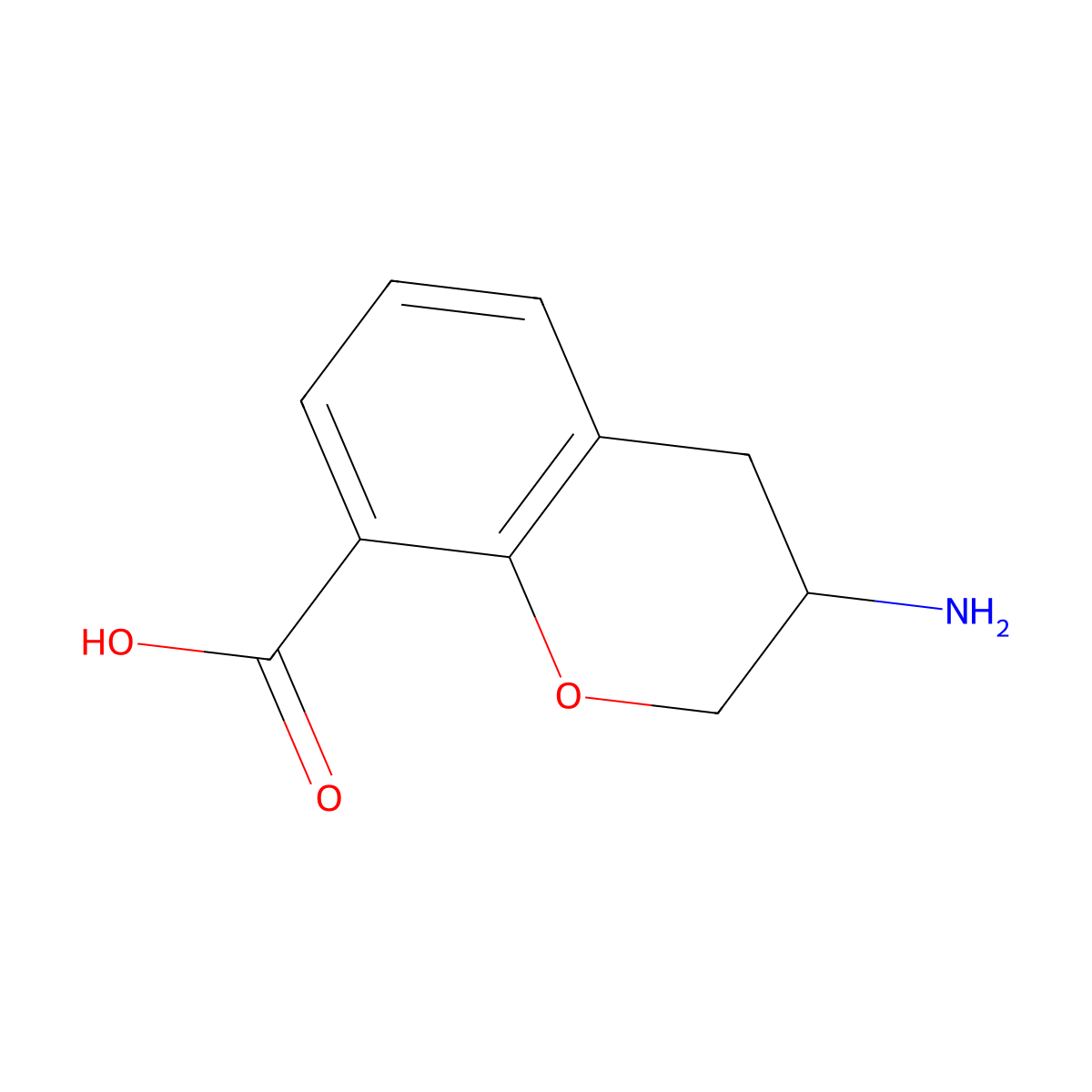 3-Amino-3,4-dihydro-2H-1-benzopyran-8-carboxylic acid molecular structure, CAS 1337701-53-7