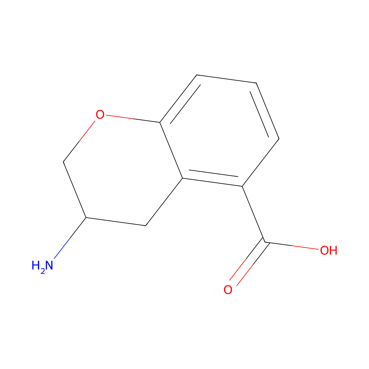 3-amino-3,4-dihydro-2H-1-benzopyran-5-carboxylic acid molecular structure, CAS 1337702-25-6