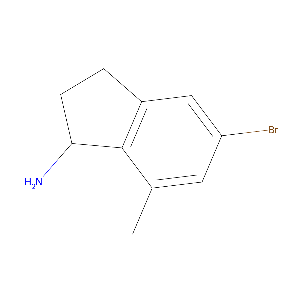 5-bromo-7-methyl-2,3-dihydro-1H-inden-1-amine molecular structure, CAS 1337706-21-4