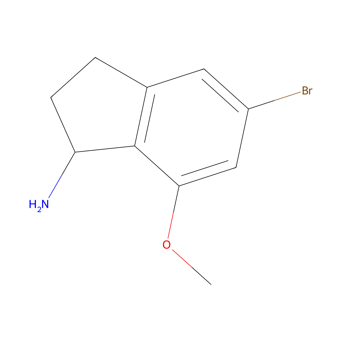 5-bromo-7-methoxy-2,3-dihydro-1H-inden-1-amine molecular structure, CAS 1337706-62-3