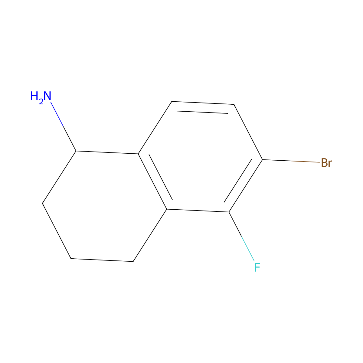 6-Bromo-5-fluoro-1,2,3,4-tetrahydronaphthalen-1-amine molecular structure, CAS 1337708-70-9