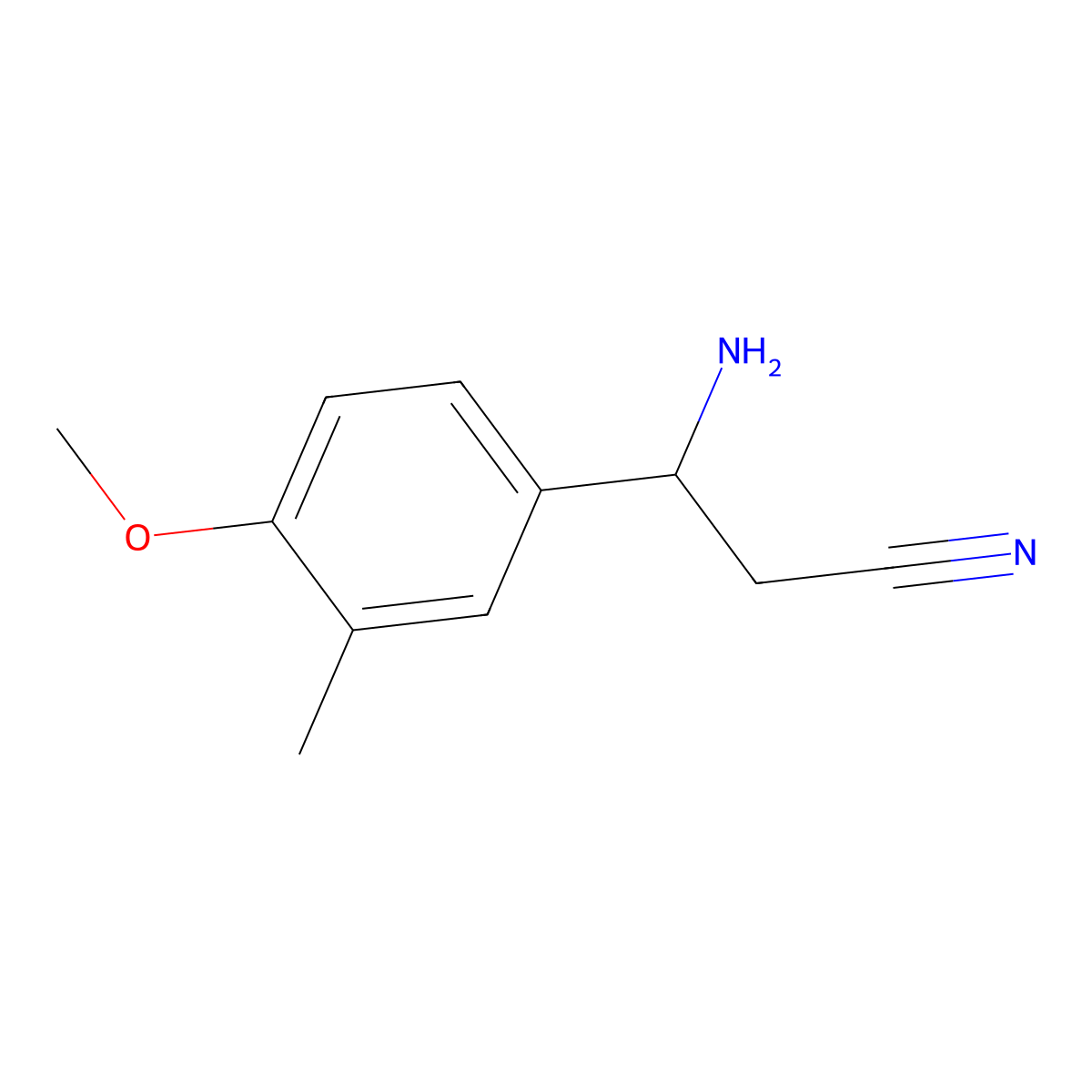 3-Amino-3-(4-methoxy-3-methylphenyl)propanenitrile molecular structure, CAS 1337732-67-8