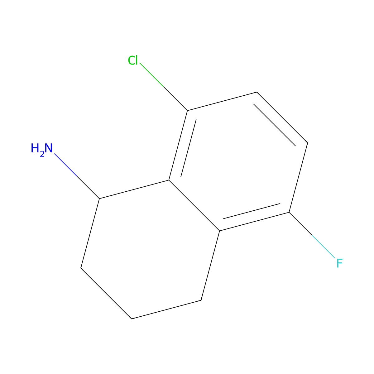 8-Chloro-5-fluoro-1,2,3,4-tetrahydronaphthalen-1-amine molecular structure, CAS 1337738-25-6